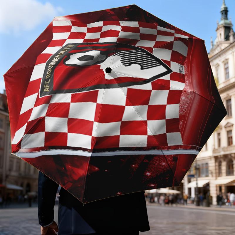 1PC Soccer Ball Afc Crest Printed Umbrella Folding umbrella, automatic umbrella 8-Frame for Travel, camping Fan gifts Christmas Gifts