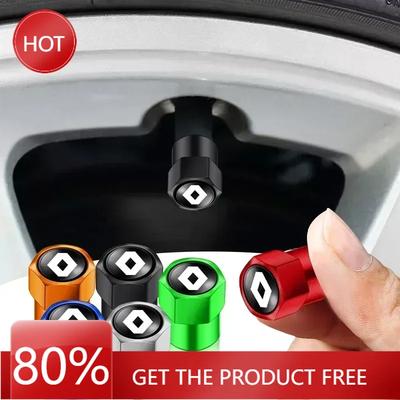 2026 Hot For Renault Hub Caps 4Pcs/set Metal Car Wheel Tire Valve Caps Air Stem Covers For Renault Clio Fluence Captur Megane Ko