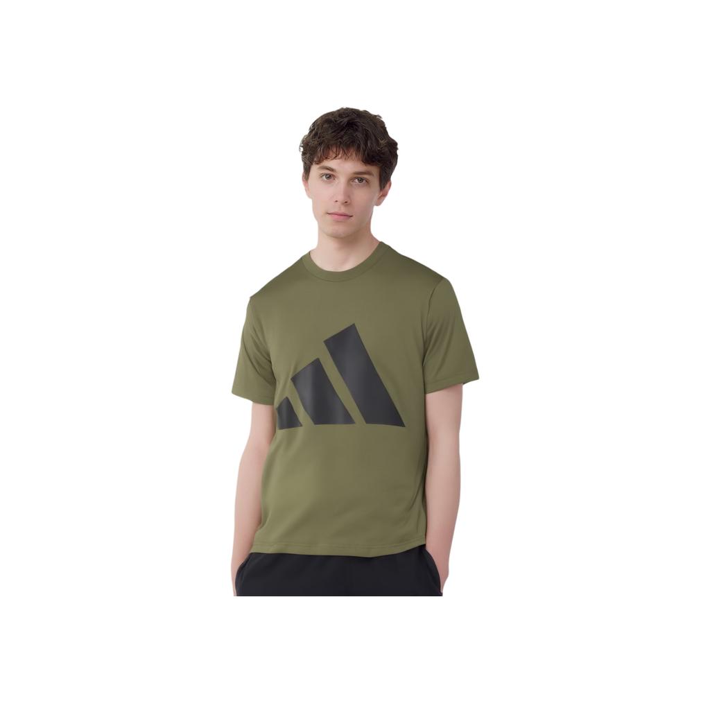 Adidas Logo Crew Neck Short Sleeve T-Shirt Men Tops Olive-Green JE8931