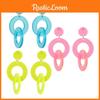 Earrings Geometric Acrylic With Fluorescent Color For Party And Celebration Wear