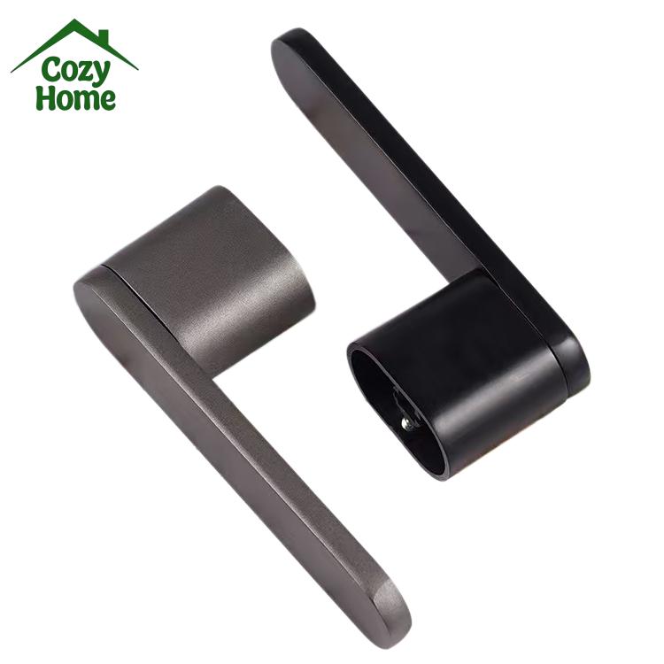 Modern Minimalist Zinc Magnetic Door Lock Bedroom Handle Keyless Door Lock Easy Installation Privacy Door Handle with Lock