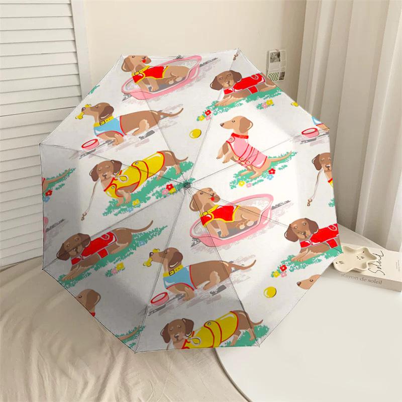 

1PC Dachshund, Petwear Umbrella-8-Rib Reinforced Portable Folding Travel Suitable for All Seasons Outdoor Daily Use-G348