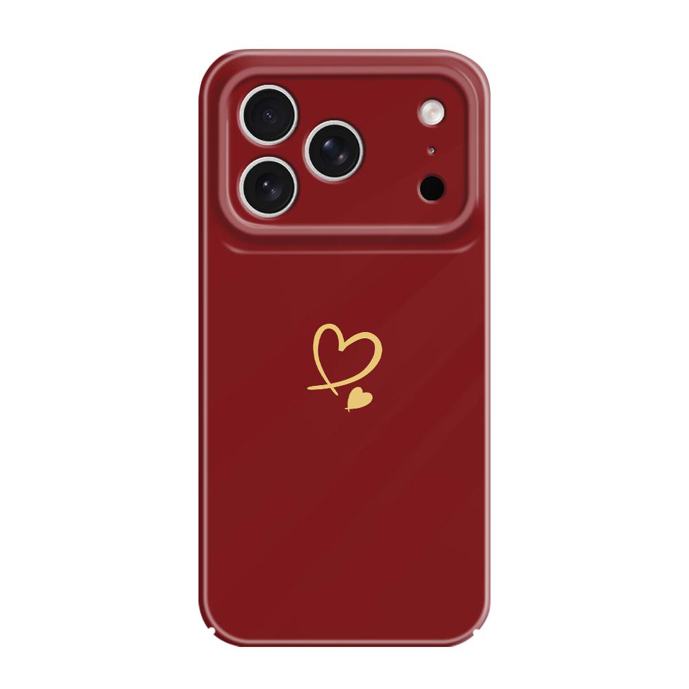 Simple Love Phone Case For iPhone 17 Air 16 16E 15 14 Plus Pro Max Film Hard Cover