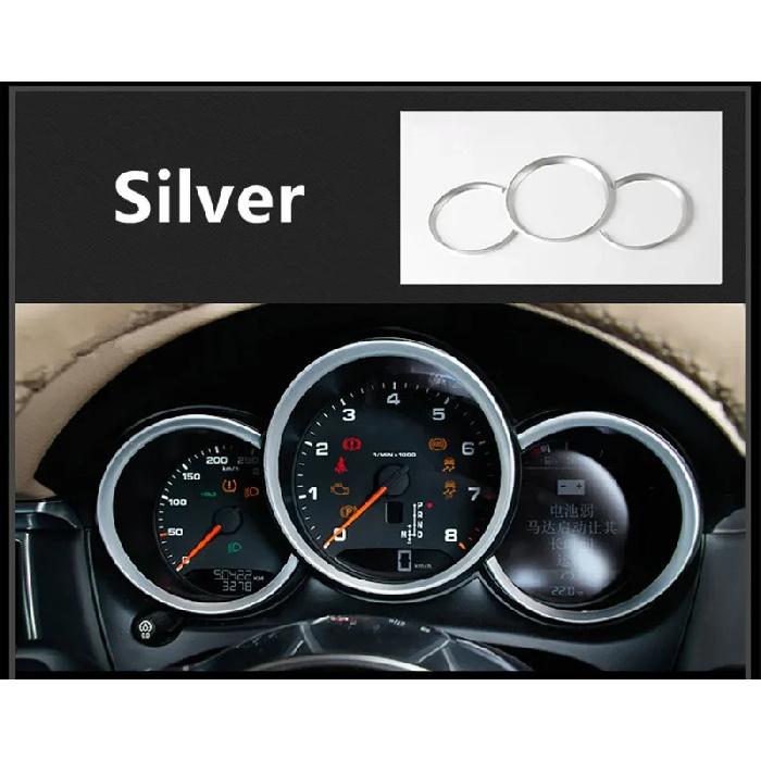 Carbon Fiber Color Dashboard Oil Meter Circles Frame Decoration Sticker Trim For Porsche Macan 2014-21 Interior Car Accessories