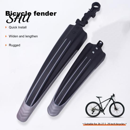 Durable Bicycle Wings 2Pcs Bike Mudguard Set Front Rear Fenders High Strength Accessories Anti-fouling Design Universal Easy to Install Rust-free