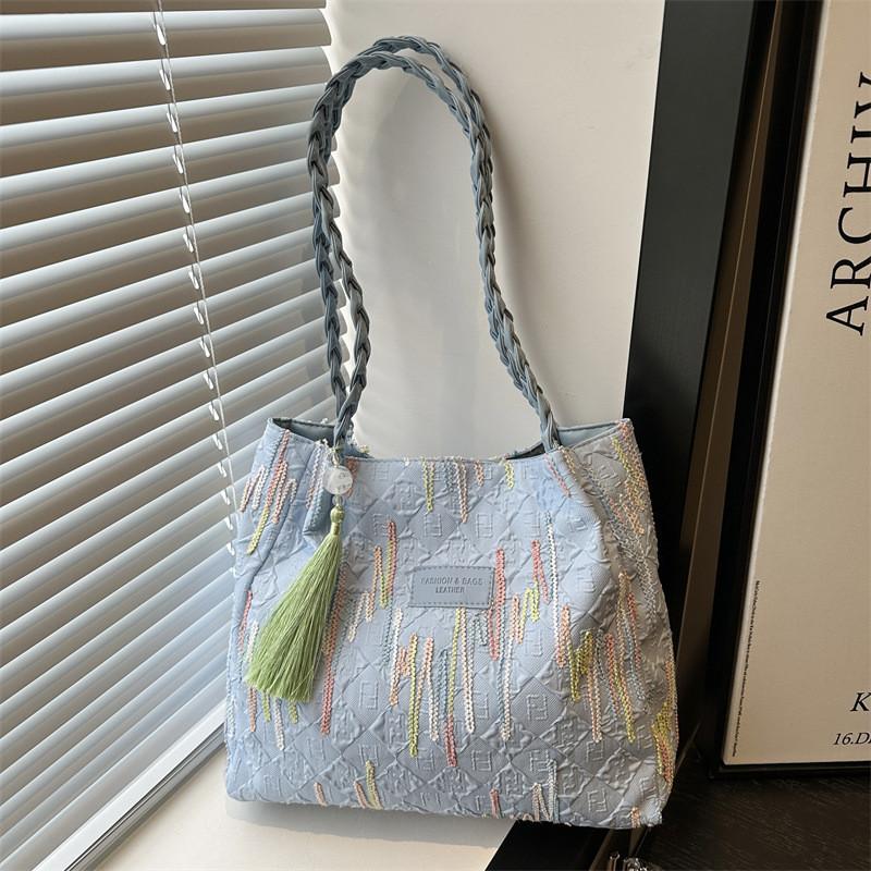 Trendy Canvas Tote Bag For Women 2024 Stylish Spacious Shoulder Bag For College Students And Daily Commute