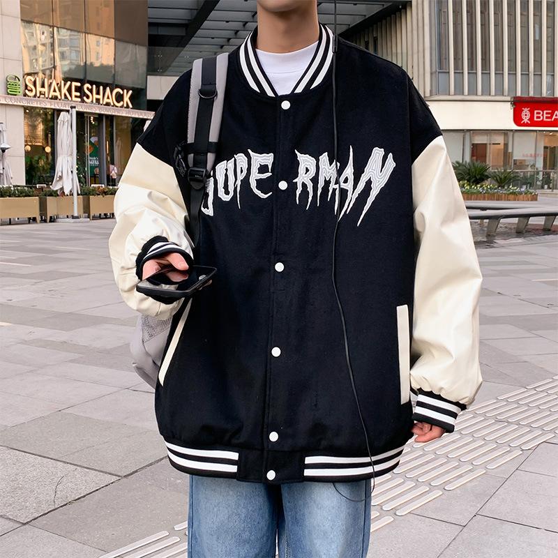 Baseball Jacket Autumn American High Street Ruffian Handsome Teen Men's Loose Casual Jacket Men