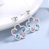 S925 Sterling Silver Colorful Flower Stud Earrings for Women Fashion Sweet Xiaoqing New Super Fairy Anti-Allergy Earrings
