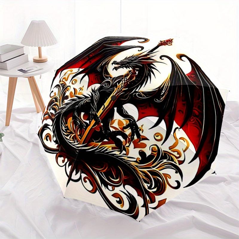 

1pc Black Dragon with Sword Automatic Opening and Closing Umbrella - Small Umbrella Suitable for Various Occasions C006