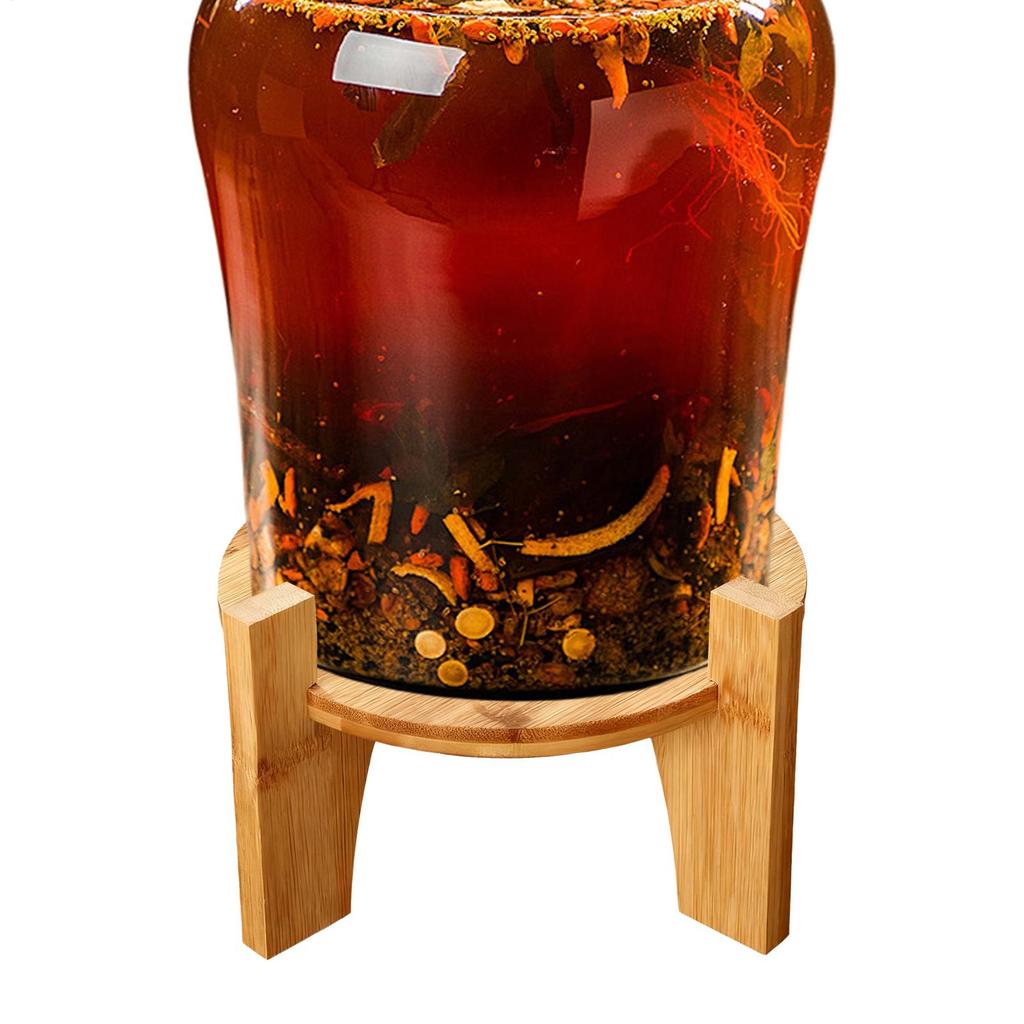 Round Base Wooden Drinking Water Rack Drink Dispenser Stand Juice Can Drinking Water Dispenser Base For Restaurant Bar