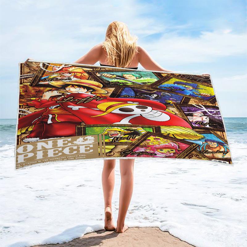 Anime Character Printed Square Microfiber Beach Towel Quick Dry Bath Towel For Shower Swimming microfiber 75*150cm