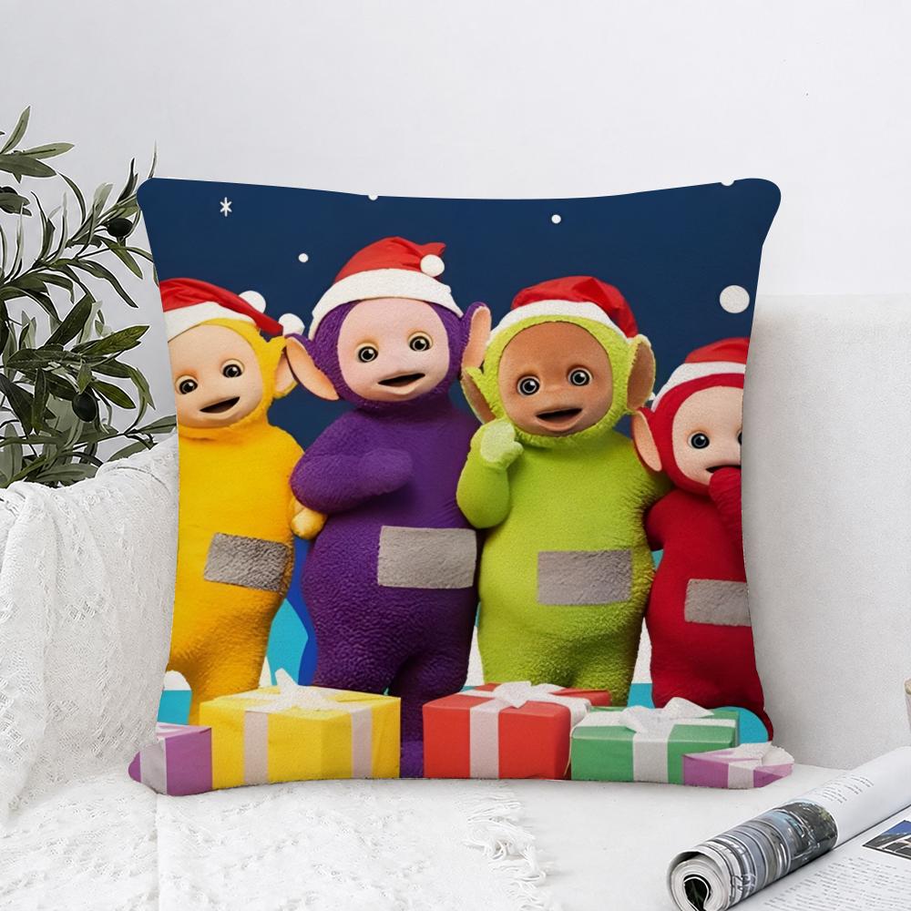 Childrens TTeletubbys Cushion Cover Plush Fabric Soft Double Sided Print Sofa Cushion Cover Throw Pillow Covers