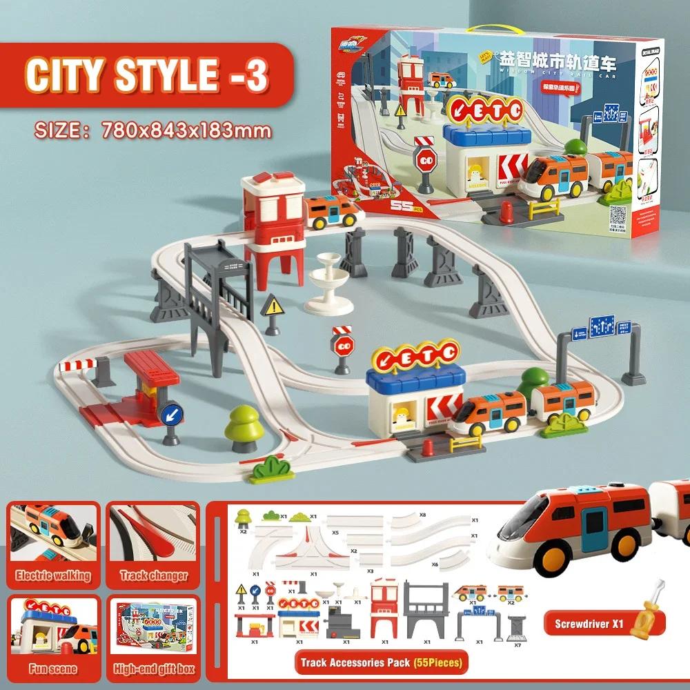 Non-Toxic Engineer Electric Adventure Rail Train Educational Toys Diy High-Speed Train Track Model Car Children Toys For Children Kids Gifts