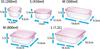 Iwaki Glass Storage Set of Pack Heat-Resistant Containers, Pink, Square, 3, & Microwave, PS-PRN-3P1