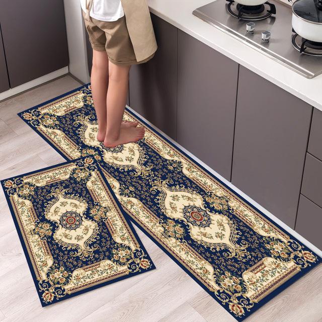 Kitchen Area Floor Mat Anti -Slip Home Entrance Doormat Hallway Bedroom Living Room Space Decoration Carpet Balcony Bathroom Long Rugs
