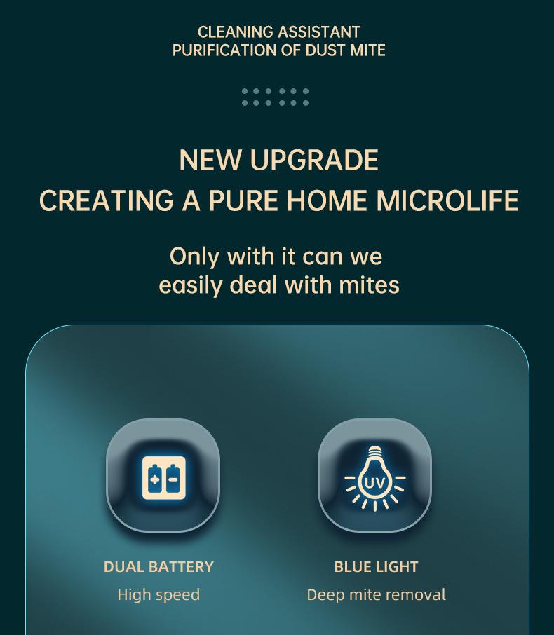 Wireless Handheld UV Mite Remover for Beds