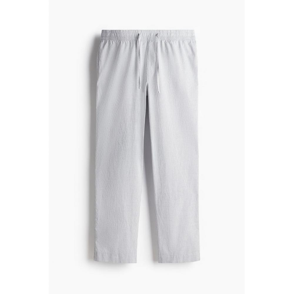 H M Relaxed Fit Poplin Pants wHite cHeck