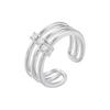 ZHUKOU 6 styles Cubic Zirconia women rings Brass exquisite opening rings 3 lines 4 lines Heart rings Jewelry VJ476