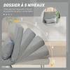 Convertible Armchair, 1-Seater, Folding Armchair-Bed, Linen, Adjustable Backrest, Pillow, Light Gray