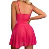 Lace perspective mesh home nightgown European and American sexy V-neck suspenders seduce pure desire pajamas women