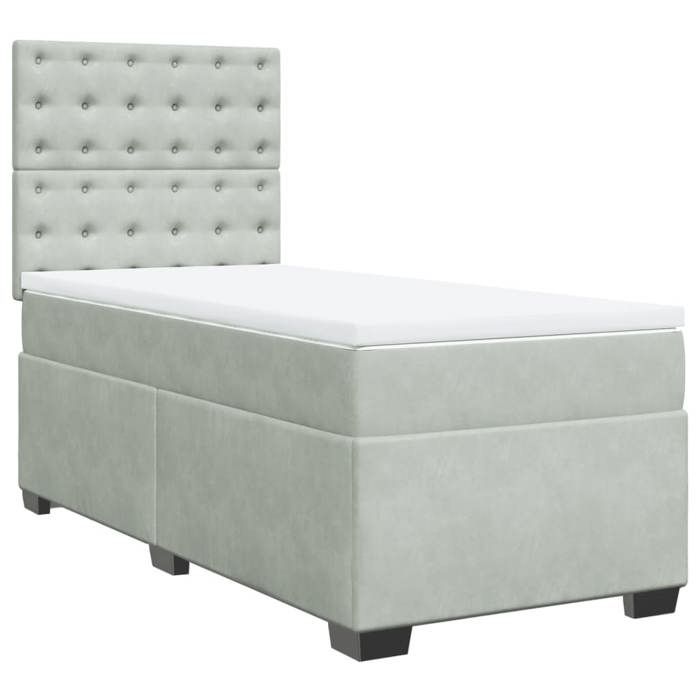 Maison Exclusive - Sommier à lattes de lit et matelas Gris clair 100x200cm Velours