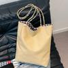 American double-sided bag plaid canvas bag women's tote bag retro contrasting color hand bag spring new parent-child bag