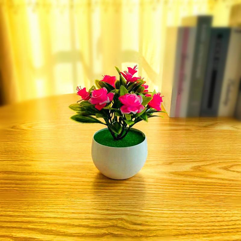 Multicolour Plastic Narcissus Flower Artificial Green Plant Bonsai Indoor Decor