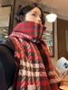 Women Winter Knitted Scarf Headscarf Ladies Men Casual Red Houndstooth Tassel Scarve Mujer Male Foulard Long Wrap Shawl Korean