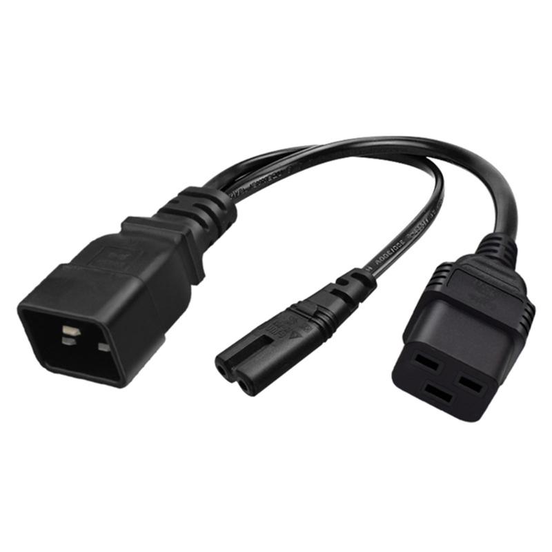 

IEC320 C20 to IEC320 C7+C19 AC-Power Adapter Cable, 3 Terminals Male to Female Power Connector Cord Wire 1