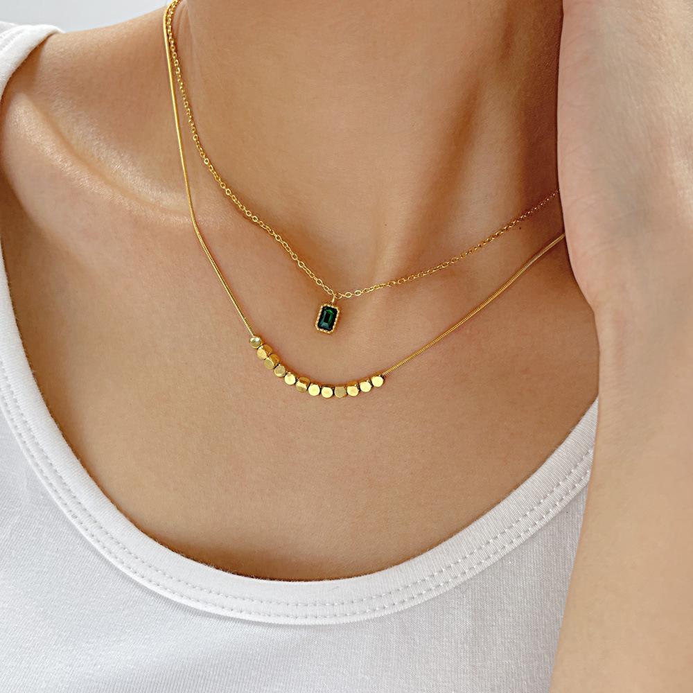 OPK Fashion Stainless Steel Small Cube Necklace Girl