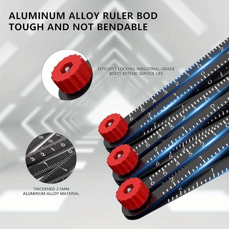 12 Aluminum Alloy Folding Ruler For Tile Positioning Opening Manual DIY Measuring Ruler Multi-Functional Measuring Ruler