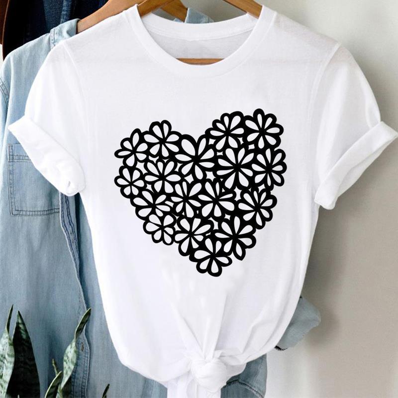 (Asian Size) Butterfly Cute Short Sleeve T-shirts Casual Clothing Printed Female Top T Shirt O-neck Lady Fashion Women Graphic Tee