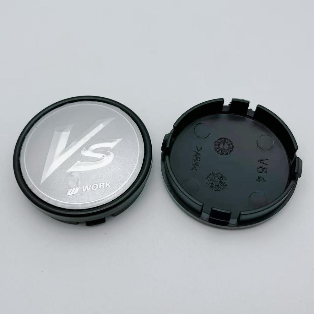 4pcs JDM 64mm VS W Work Logo Emblem Badge Car Wheel Center Cap Wheels Hubcaps Rims Center Dust Cover Car Accessories for Volvo