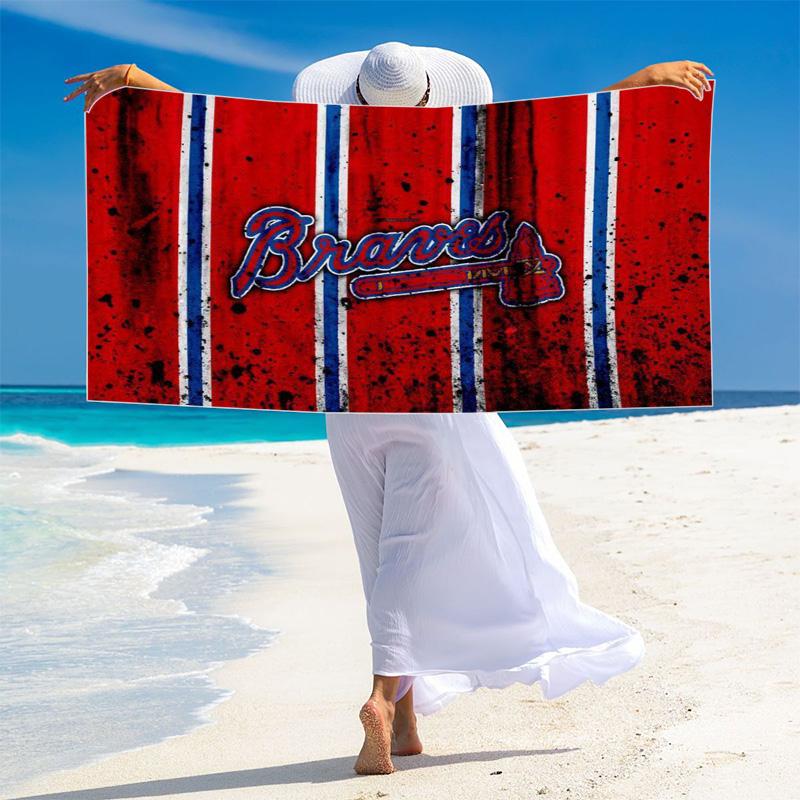 Atlanta Braves Print Beach Towel, Large Soft Quick Dry Towel for Beach Camping Swimming