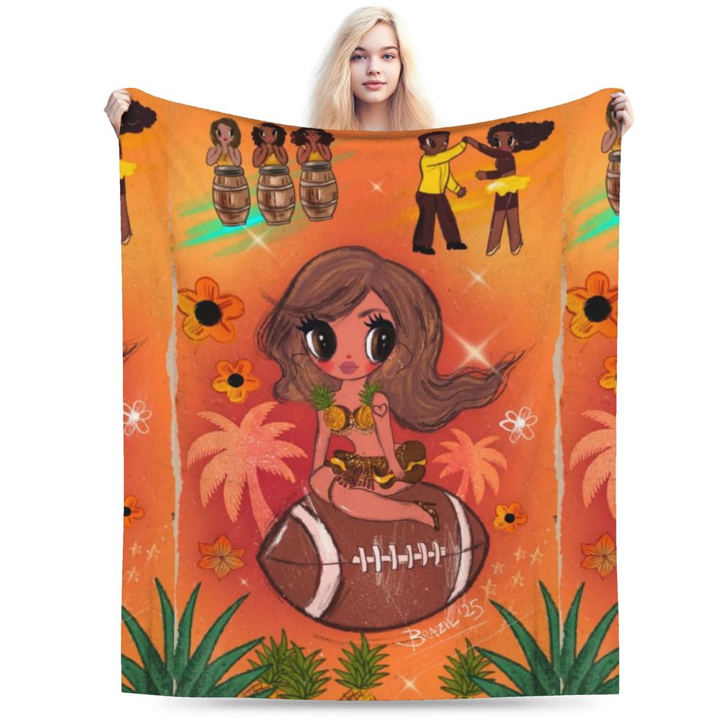 Karol G Tropicoqueta Blankets Quality Warm Soft Throw Blanket Winter Girls Boys Bedroom Pattern Bedspread