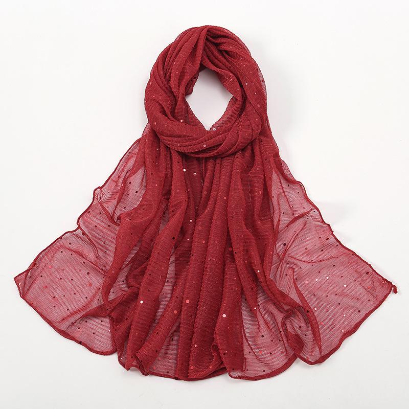 New Sequin Gold Silver Thread Women Scarf Girls Summer Solid Sunscreen Thin Scarves Soft Foulard Shawl Casual Female Wrap Shawls