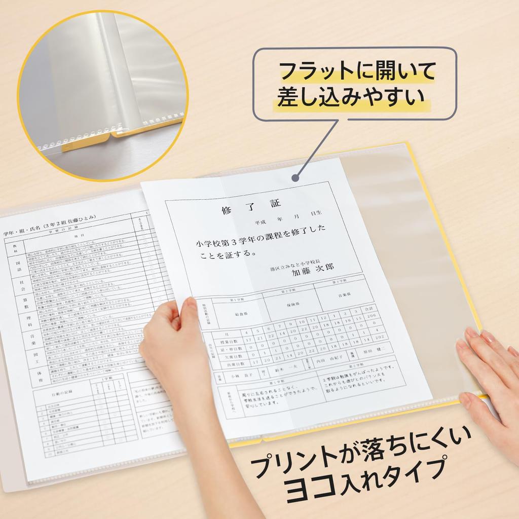 Plus Pocket Report Card Horizontal 10 Pack of x 10 File, File, Insert, Pockets, 10, Yellow, FL-198GD, 79-973