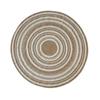 Tapis rond aspect jute motifs en relief blanc diamètre 70