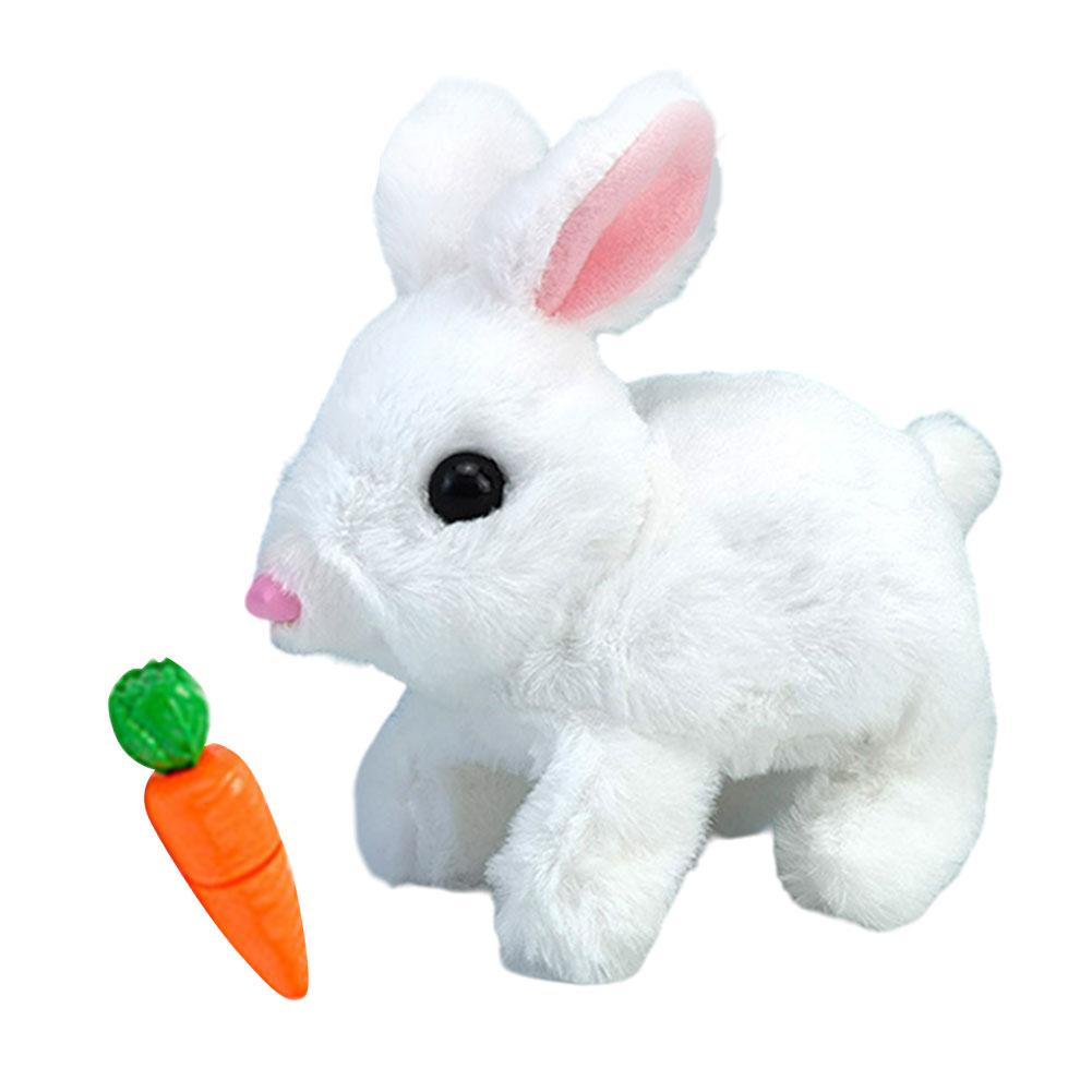 Interactive Electronic Pet with Sounds and Movements Realistic Bunny Toy Easter Plush Stuffed Bunny Toy Gift for Toddlers