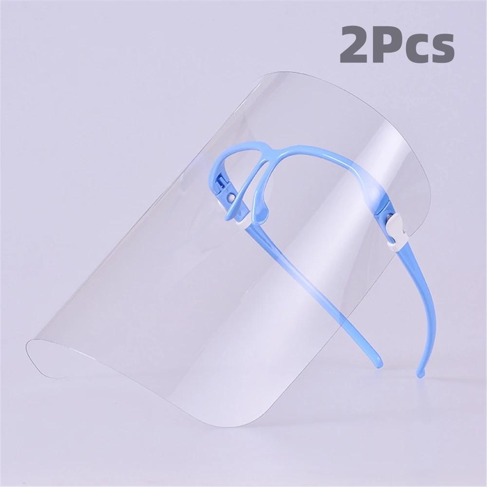 2Pcs Face Shield Transparent Full Face Cover Safety Protective Film Tool Anti-Oil Anti-Fog Kitchen House Clean Dust Proof Mask