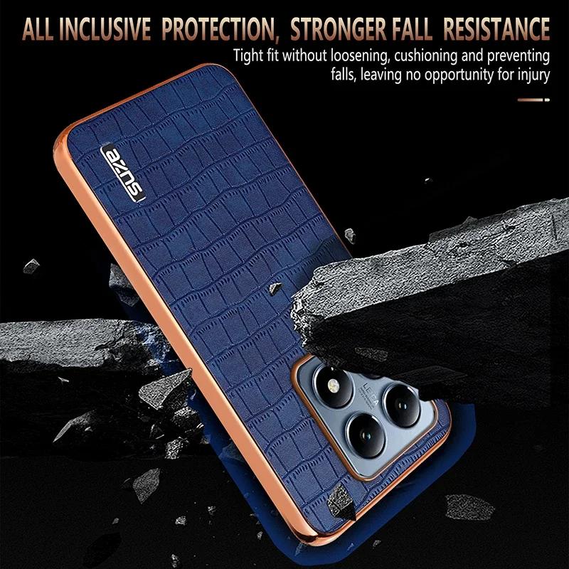 Crocodile Pattern PU Leather Case for Xiaomi Mi 15 14 Ultra 14T 13T Pro Shockproof Plating Bumper Frame Phone Cover Coque Etui