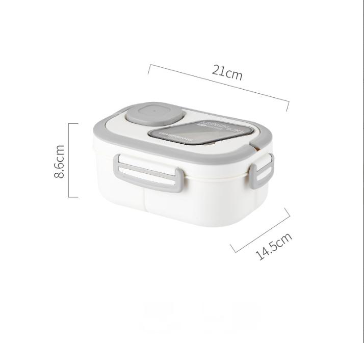 850ML Portable Double-layer Lunch Box Microwavable Bento Box with Tableware Sealed Leak-proof Food Storage Container