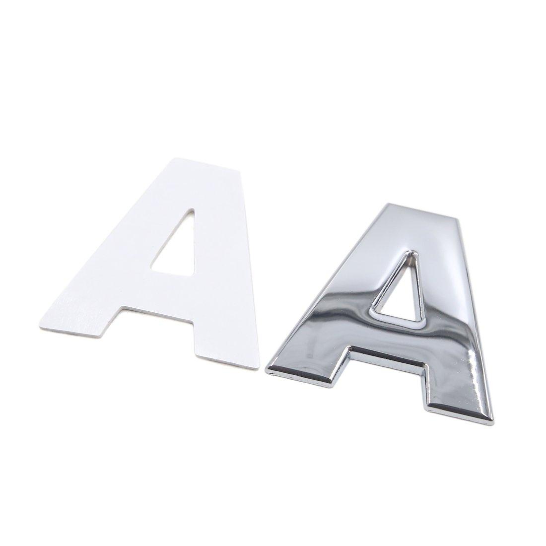 

uxcell Car Sticker Silver Tone Metal A Letter Shape Alphabet