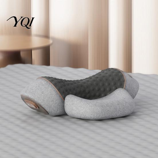 Heated Neck And Shoulder Massager Electric Pillow, 3-in-1 Cervical Massage Heat Vibration Lift Soft Pillow for Sleeping Function, Ergonomic
