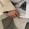 Exquisite Stainless Steel Double Layer Rings Metal Line Gold Color Couple Rings Colorfast Geometric Ring For Men Women