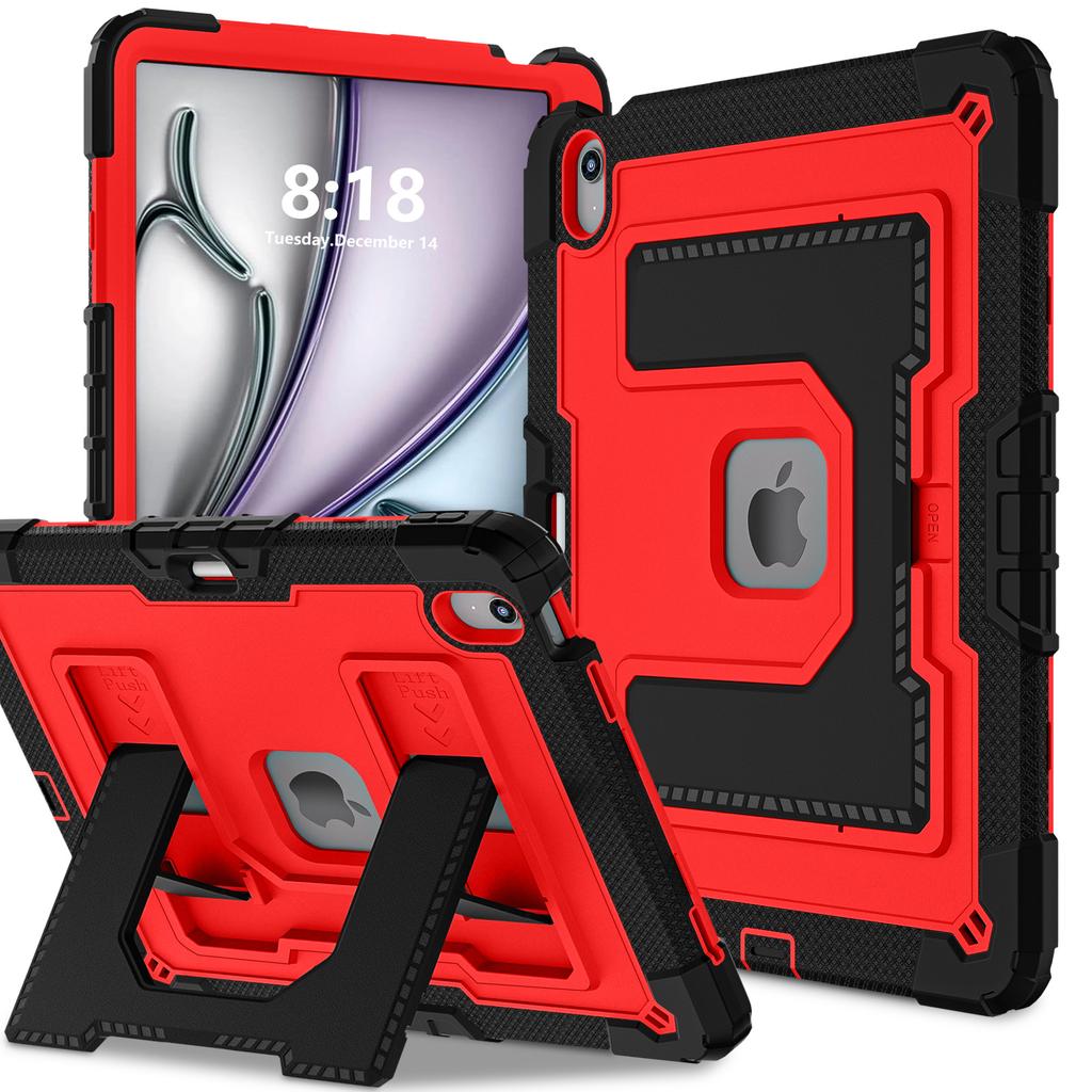 Applicable To iPad Air13-inch Contrasting Color Silicone Folding Bracket, Tablet Protective Case, iPad Air11 Armor Protective Case