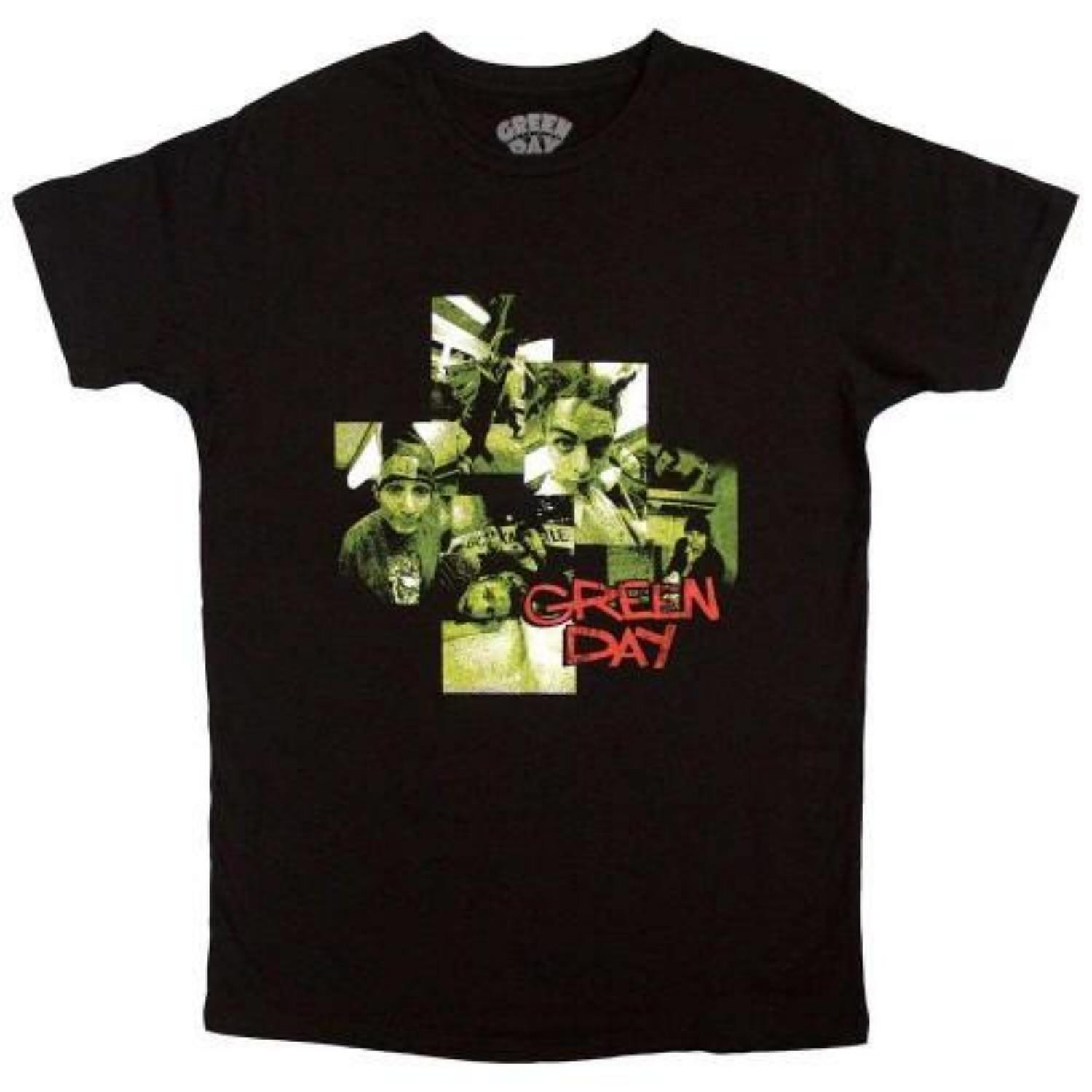 Green Day Unisex Adult Photo Montage T-Shirt S чёрный