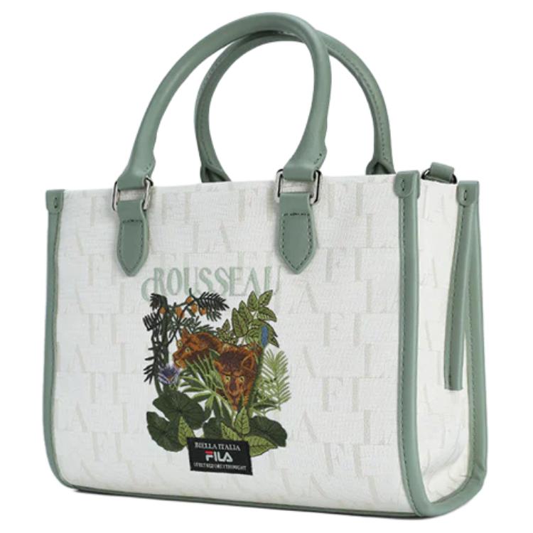 New FILA Fabric Tote Bag, Shopping Bag, Handbag Small Women's Cloud White F13W448167FWT