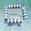 Inflatable Floating Lounger Chair, Foldable Backrest Striped Water Hammock for Adults, Portable Swimming Pool Beach Lounge Bed