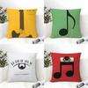 Fashing Quirky Musical Note Patterns Pillow Case Natural Linen Double-Sided Printing Sofa Home Decor Cushion Cover